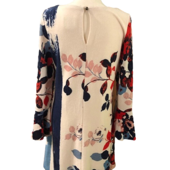 𝅺Anthropologie Maeve Anthousai Floral Sweater Shift Dress, Size Medium - Picture 7 of 9